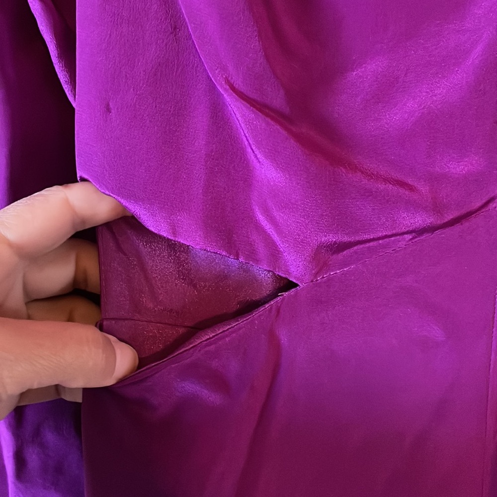 Net Line & Dot Norma Purple Silk Maxi Dress - Picture 9 of 12